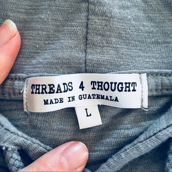 Threads 4 Thought Gray Hoodie Hooded Sweatshirt - Picture 5 of 8